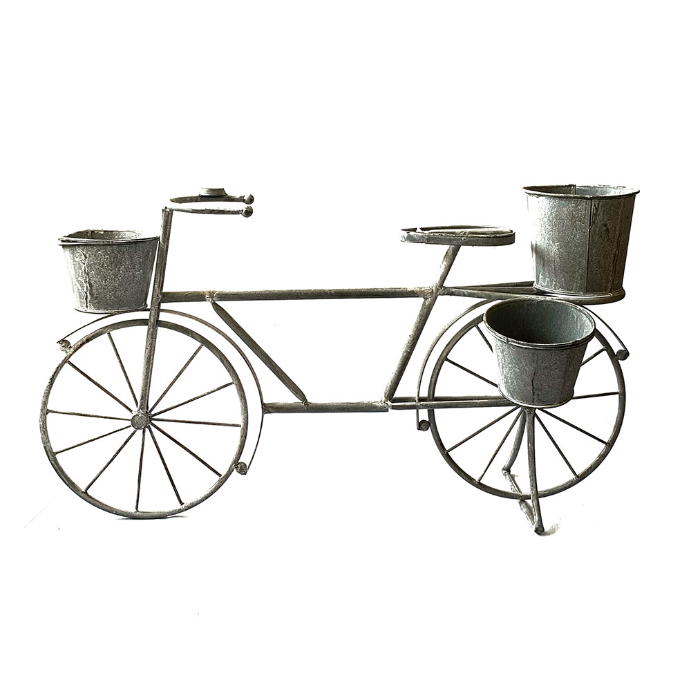 Portamaceta con diseño de bicicleta para 3 macetas