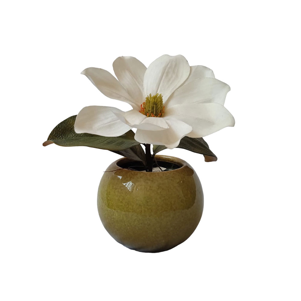 Magnolia artificial con base de cerámica