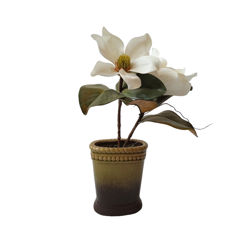 Magnolia artificial con base de cerámica