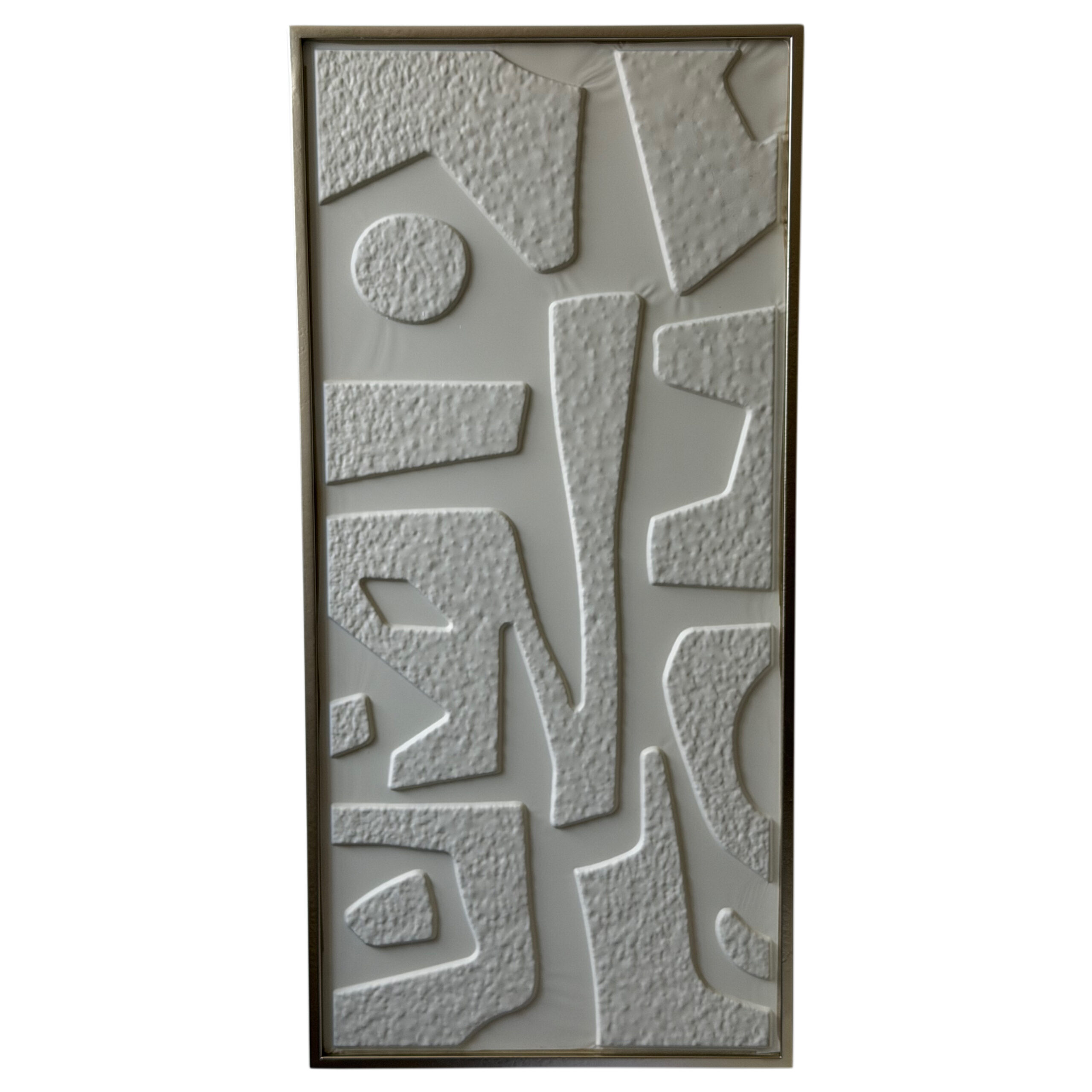 Cuadro decorativo color blanco crema con diseño geométrico