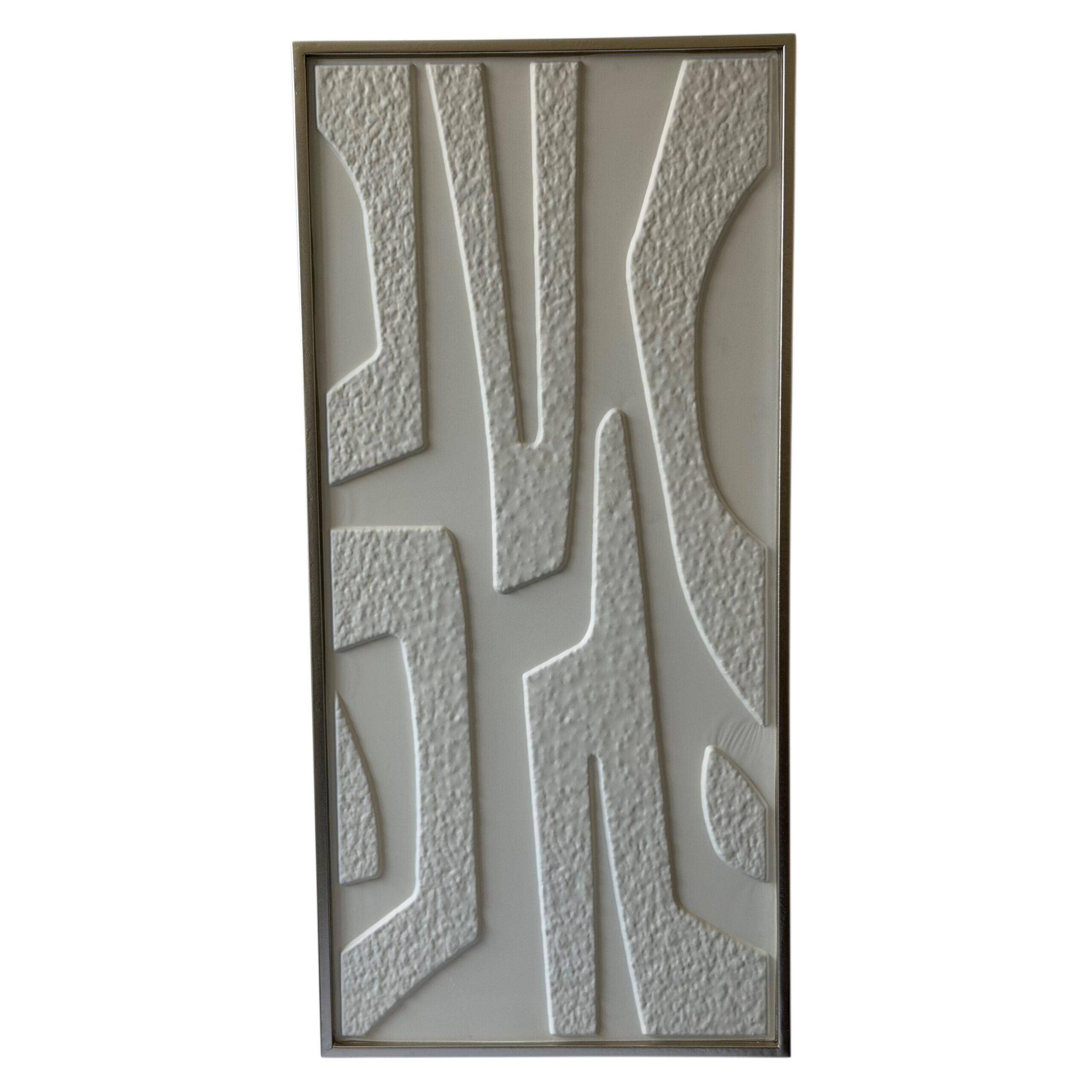 Cuadro decorativo color blanco crema con diseño geométrico