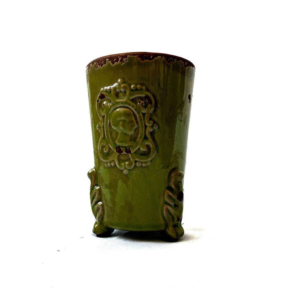 Florero de cerámica grande  color verde