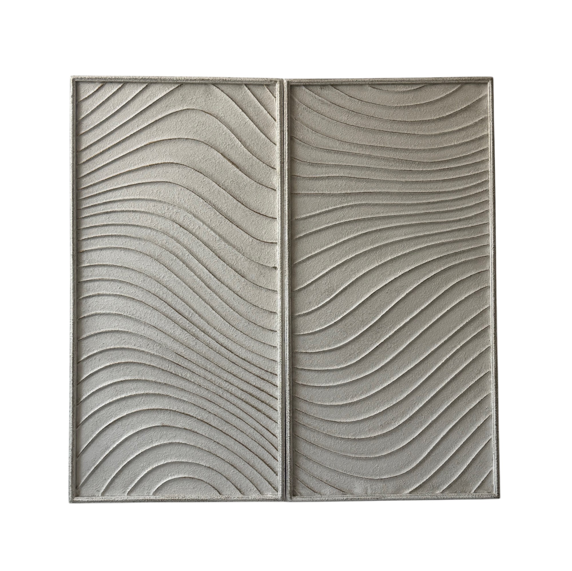 Cuadros decorativos de metal diseño minimalista color blanco set /2