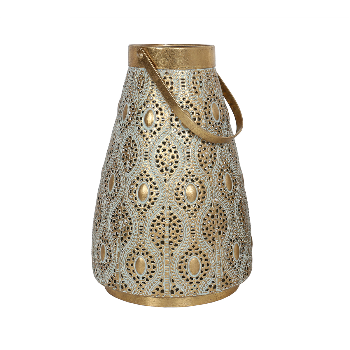 Candelabro de metal texturizado