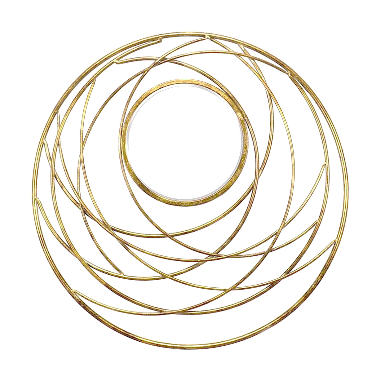 Espejo con marco multicircular de metal color dorado