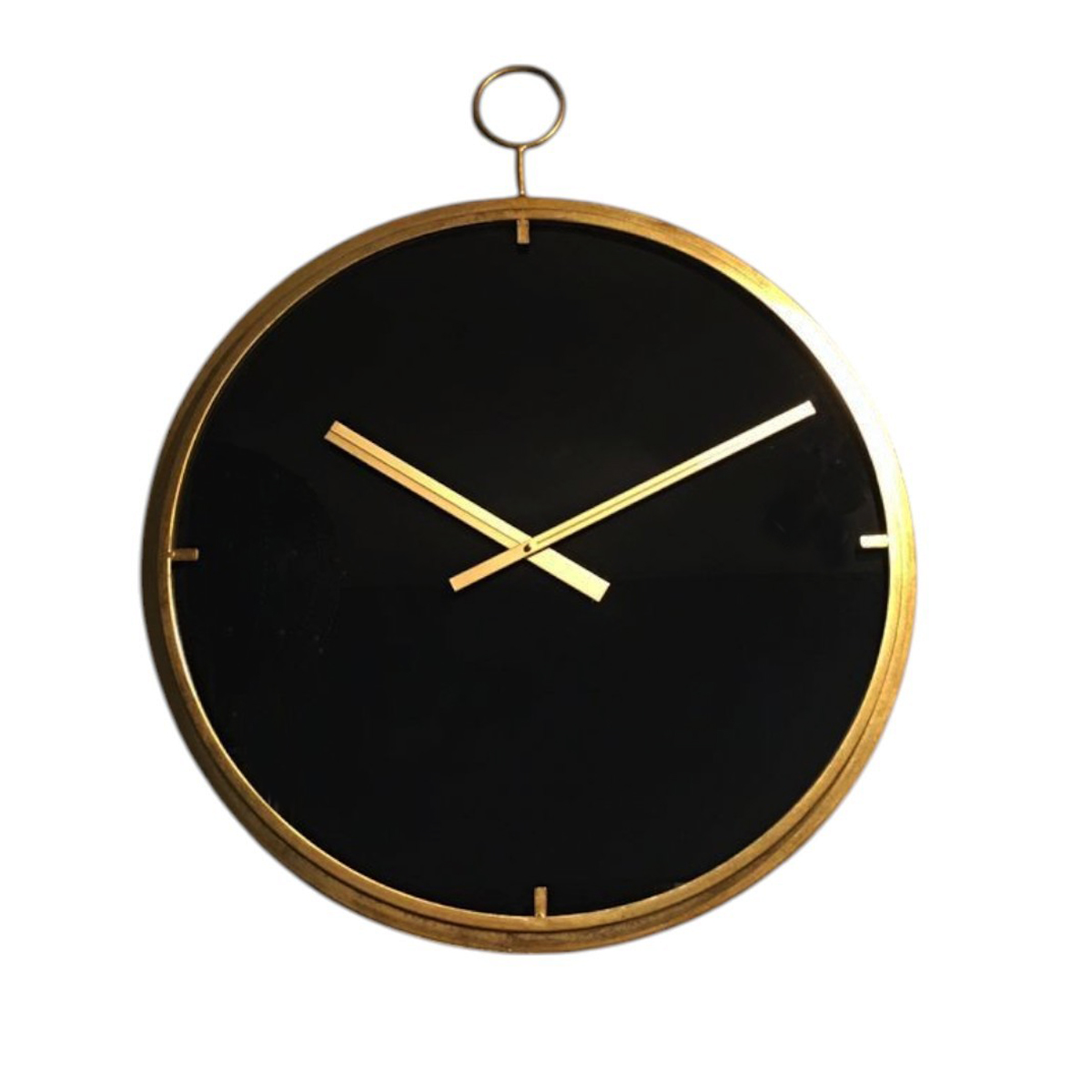 Reloj de pared color negro con dorado