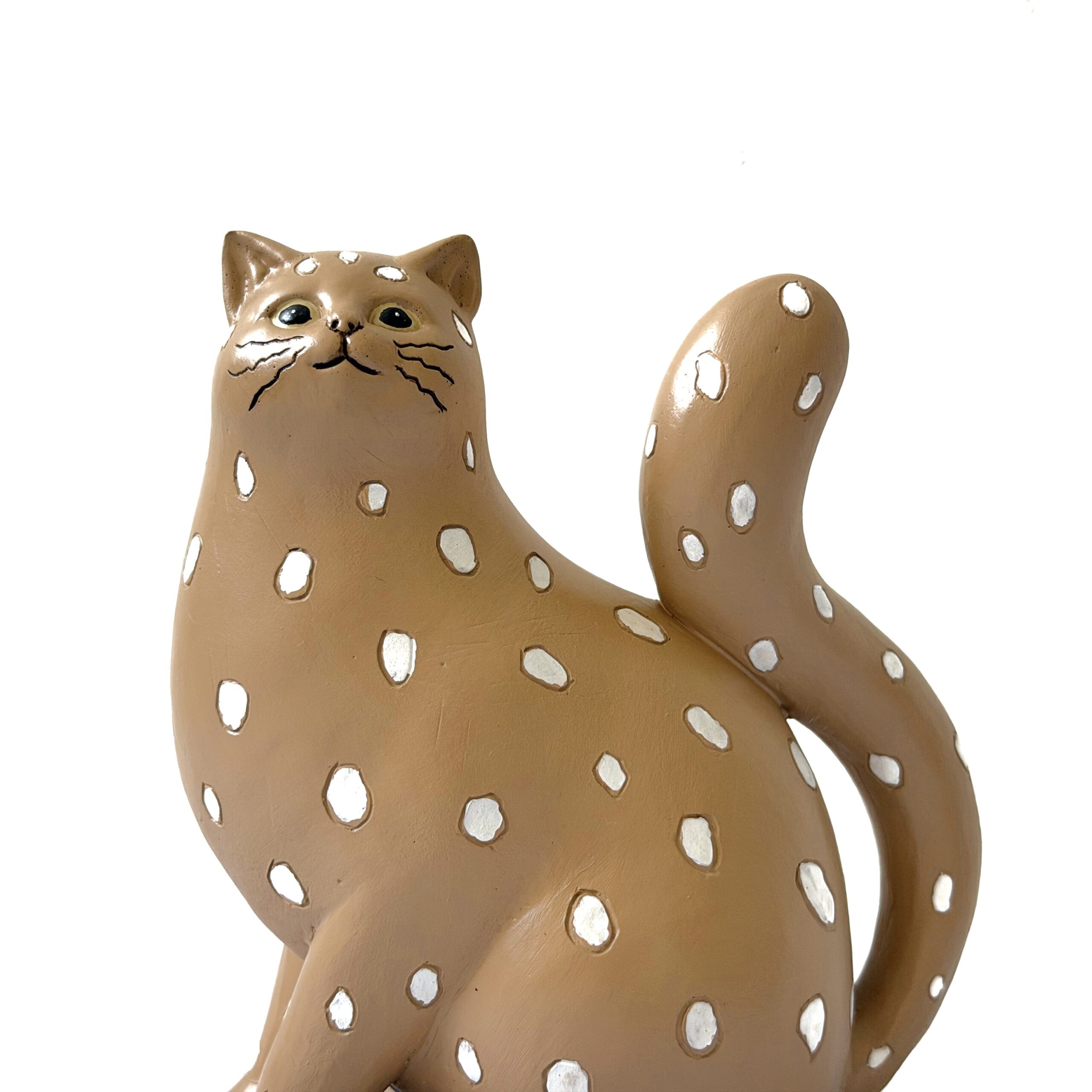 Figura decorativa gato sentado con manchas blancas - Imagen 3