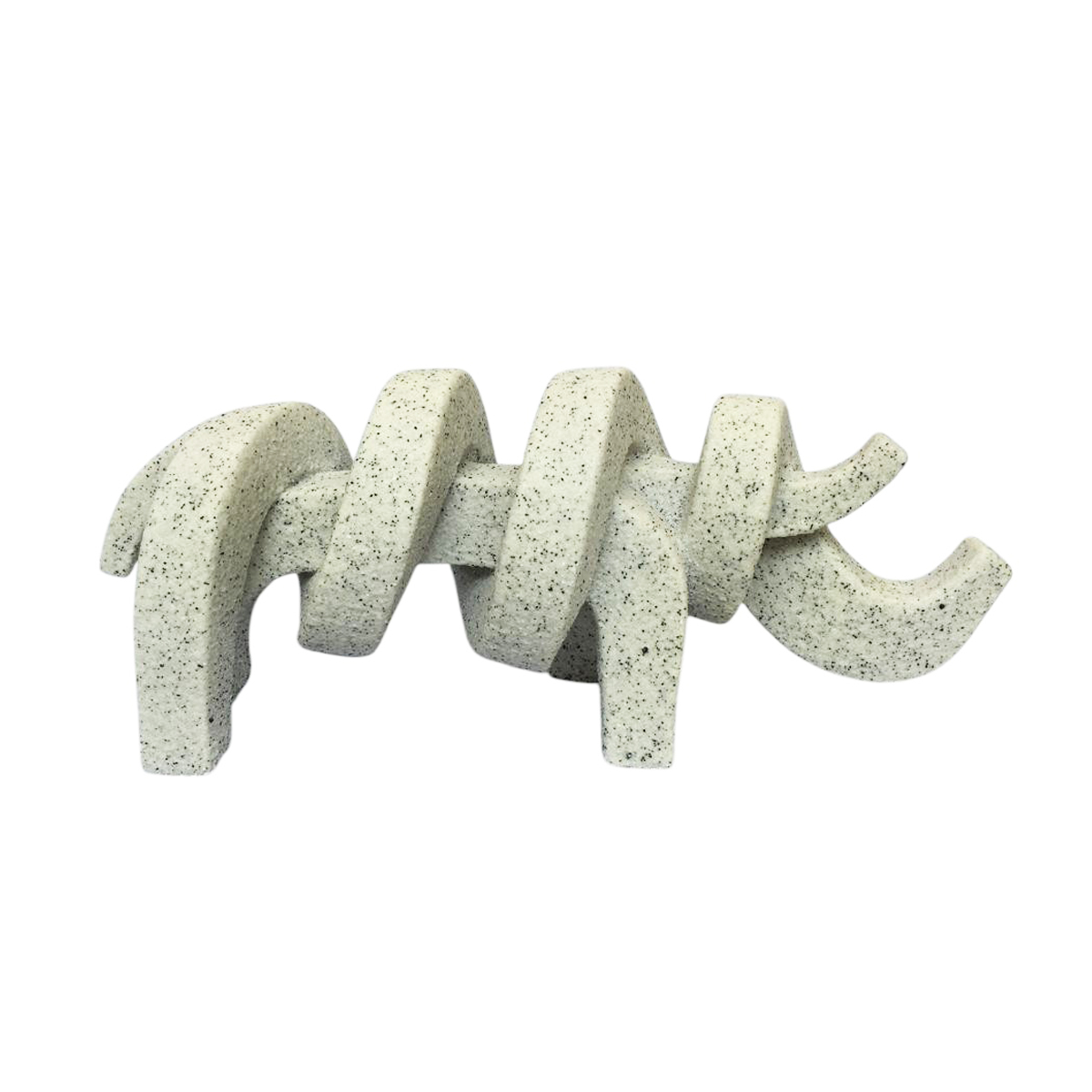 Figura decorativa rinoceronte abstracto efecto arena color crema