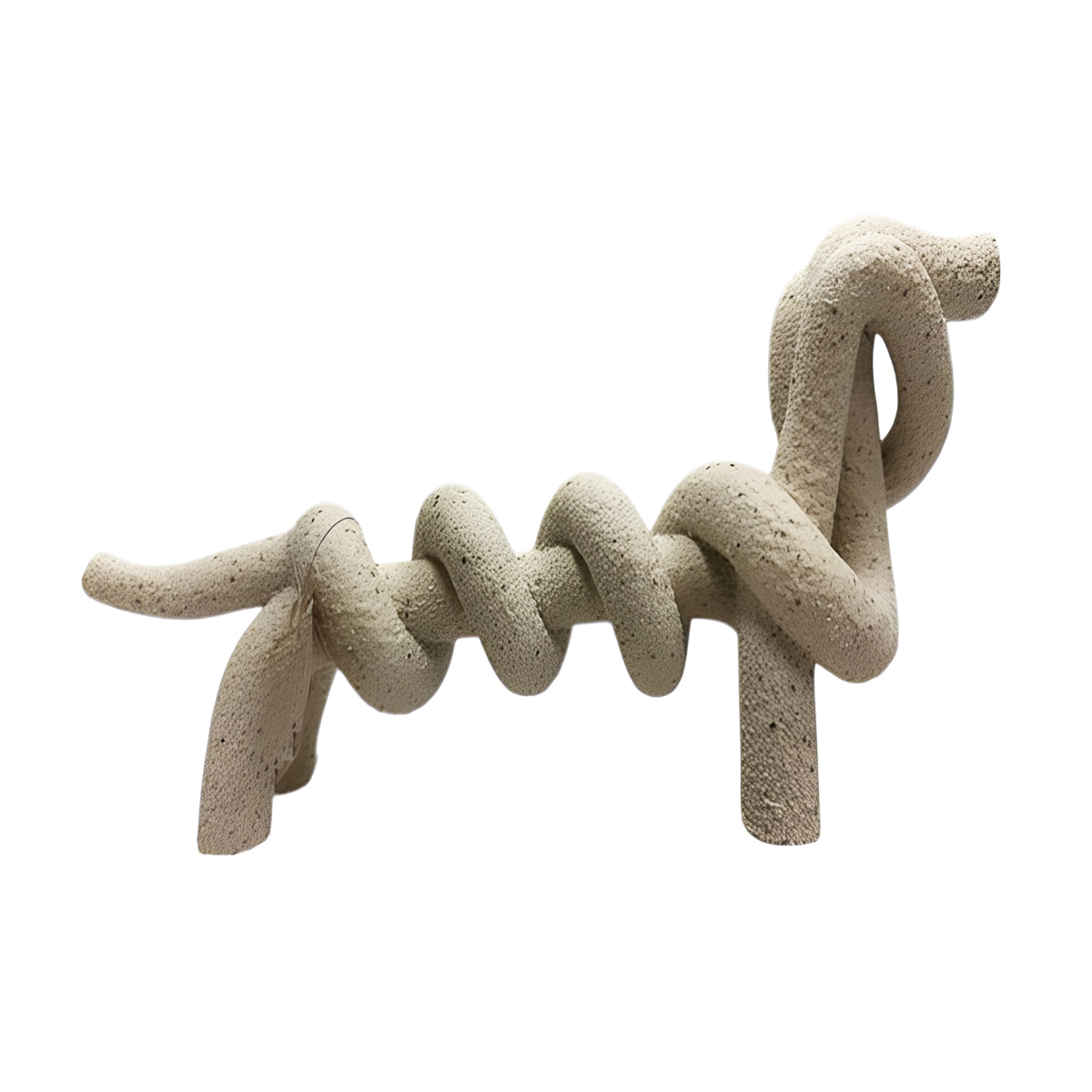 Figura decorativa perro salchicha abstracto efecto arena color arena