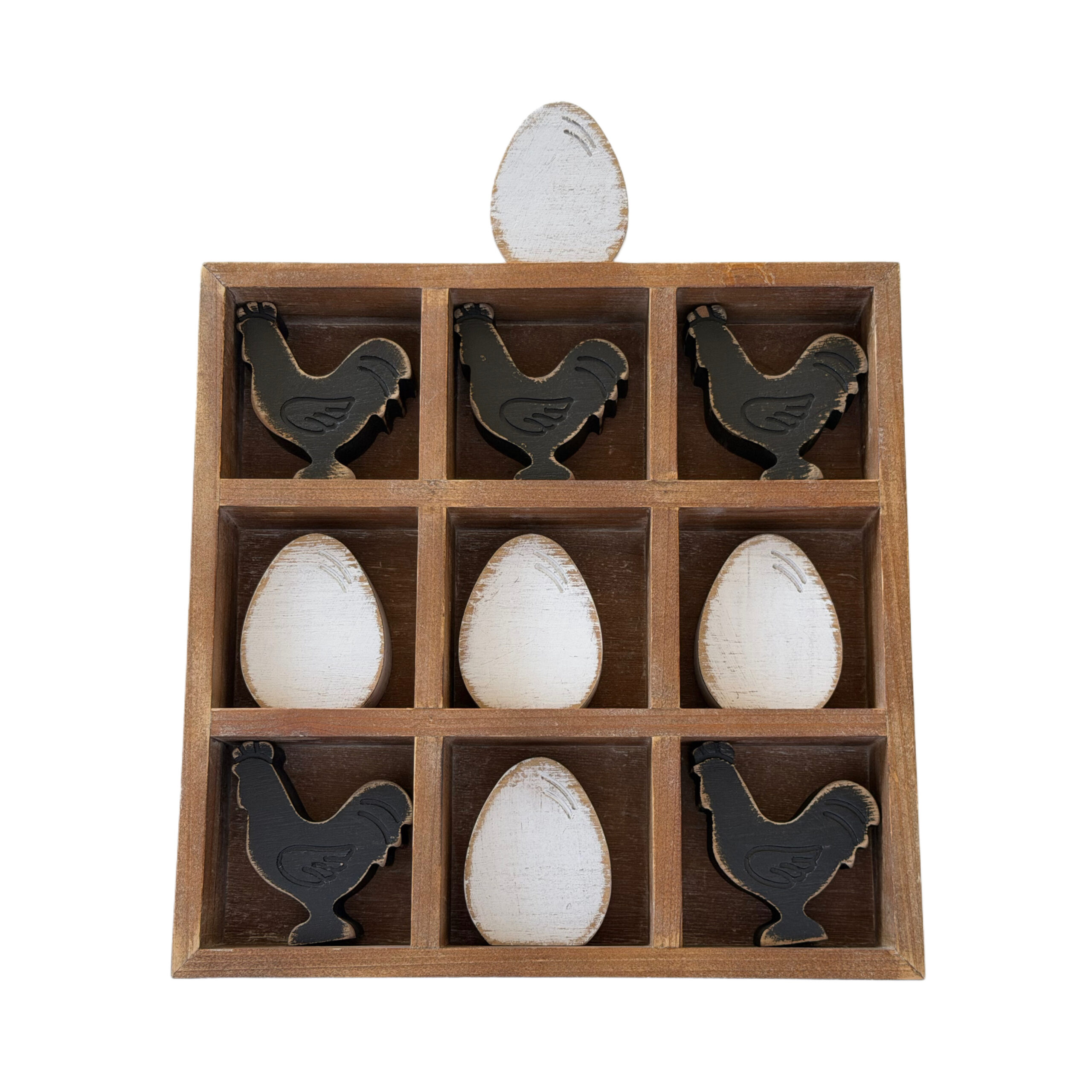 Juego de gato estilo rústico “gallo y huevos”