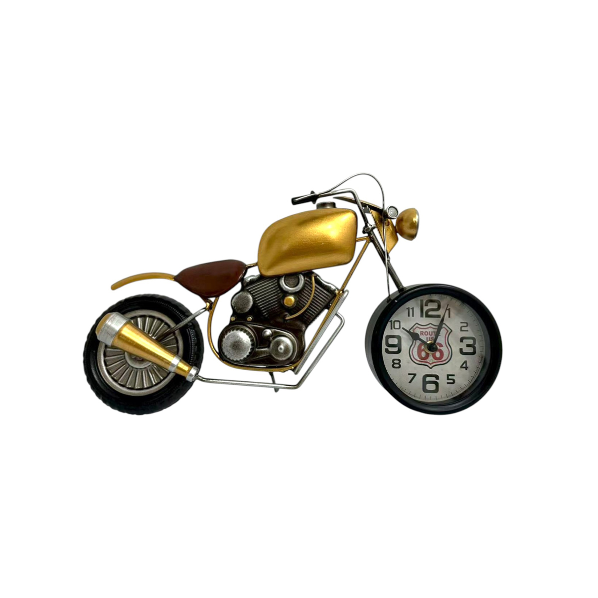 Reloj de motocicleta color dorado