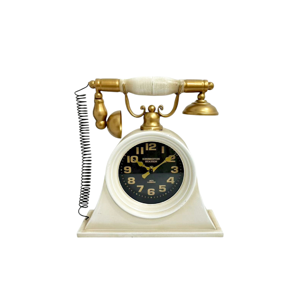 Reloj de mesa teléfono color blanco