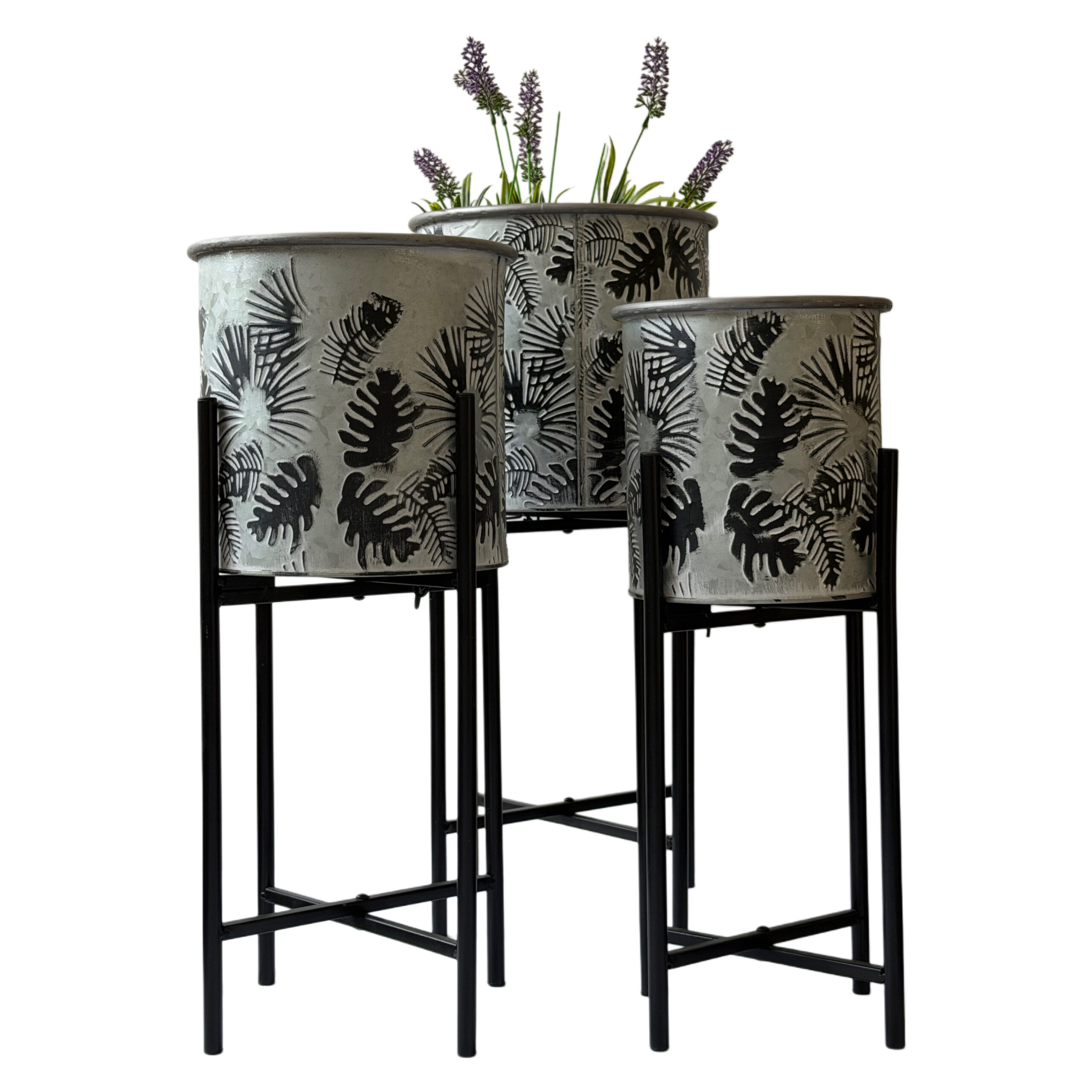 Juego de portamaceta de pedestal set/3